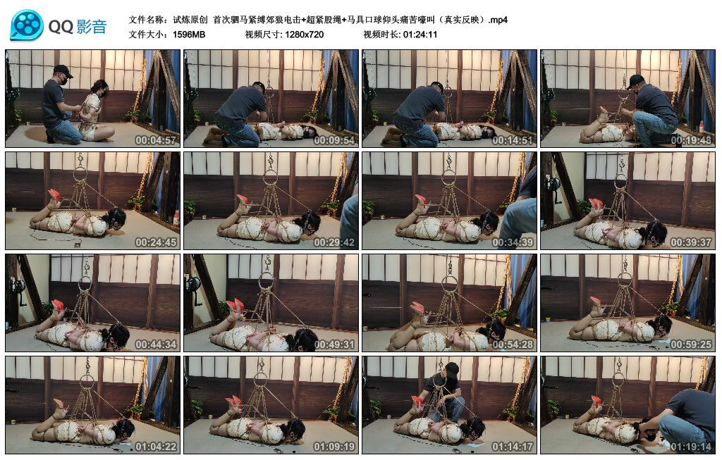 【试炼原创】首次驷马紧缚郊狼电击+超紧股绳+马具口球仰头痛苦嚎叫（真实反映）