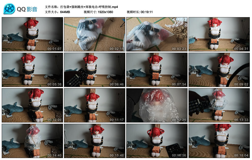 【打包袋】强制跪坐 郊狼电击-呼吸控制