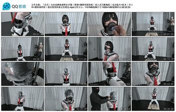 【「爪爪」白丝连裤袜透明水手服｜铁铐】钢管刑架拘束｜坐入式马鞍炮机｜电击贴片 乳夹｜
