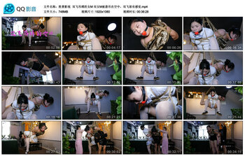 【胜景影视】双飞吊缚的女M 双女M被悬吊在空中，双飞很有感觉