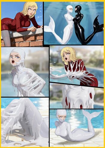 【King】《超人气小说改漫画——人造美人鱼02》更加细节有趣的设定 双人美人鱼姐妹 黑白乳胶人鱼